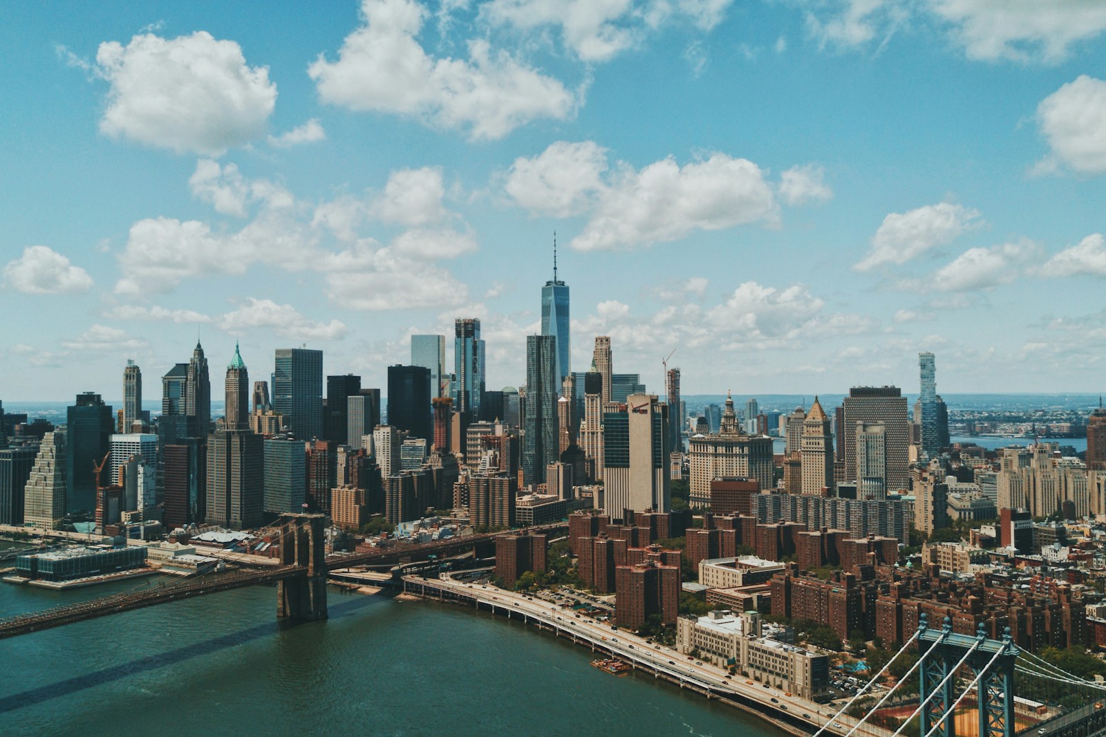 The Brooklyn Bridge and Manhattan skyline across the East River